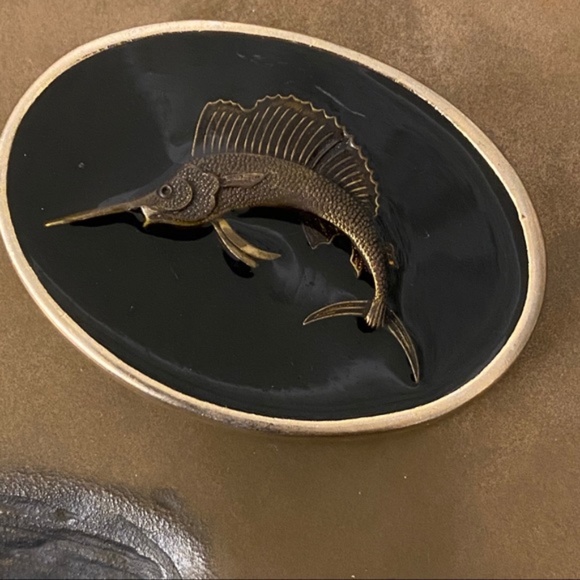 Vintage Accessories Vintage Swordfish Mens Fish Belt Buckle Gq